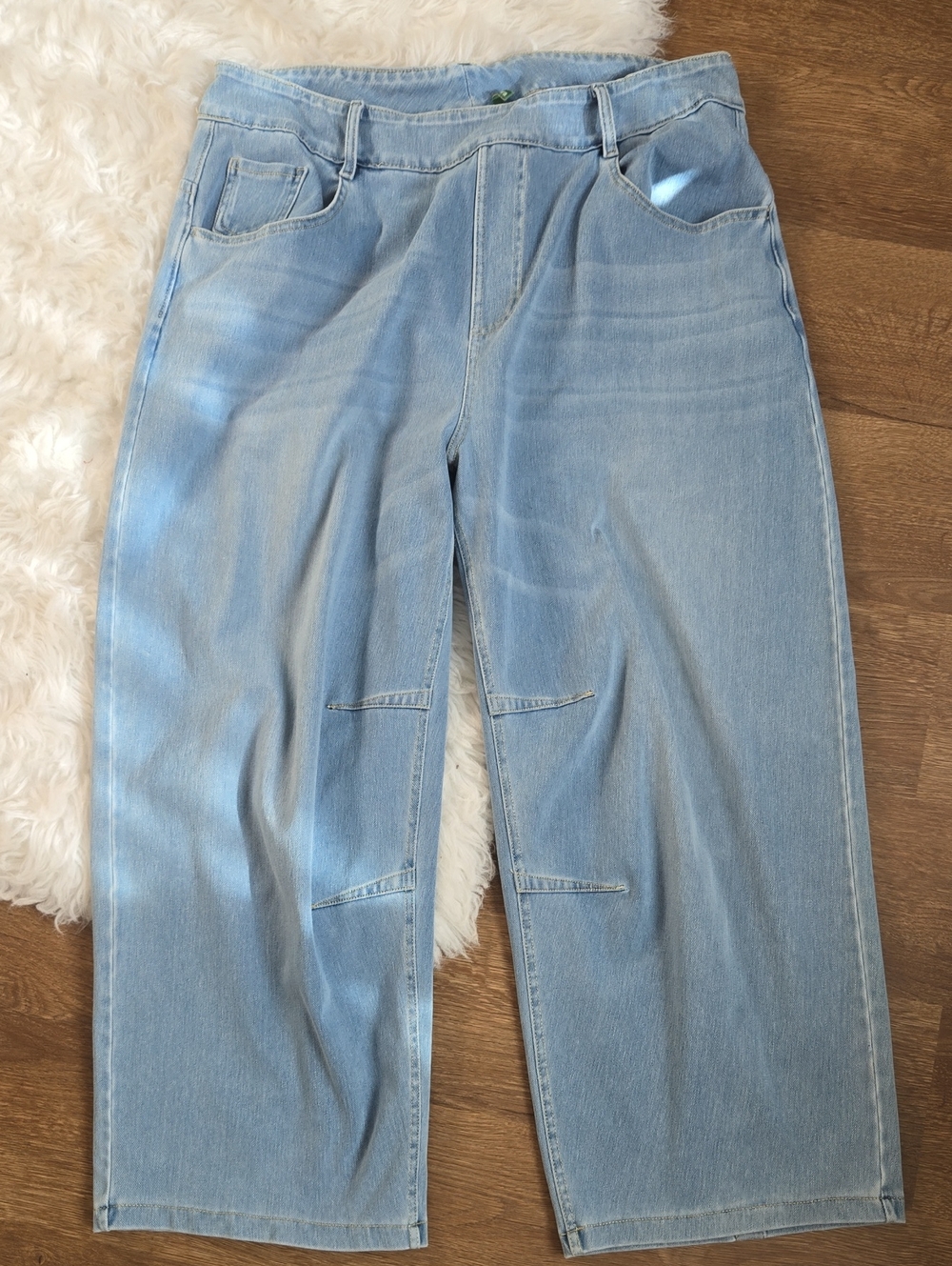 HALARA Light Blue Barrel Cut Stretch Jeans Xl